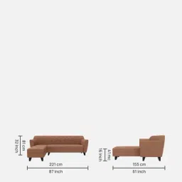Trevi Bali LHS 6 Seater Sectional Sofa (Brown) image 2