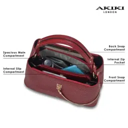 AKIKI LONDON THAMES Red Textured fabric Large Bucket Bag image 4