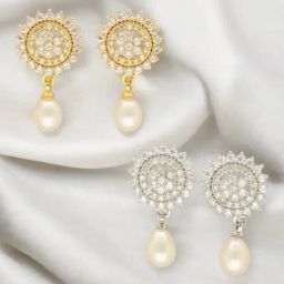 Sri Jagdamba Pearls Esita Pearl Earrings Pack of 2-picture-24