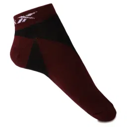 Reebok Maroon Color Block Medium Cotton Ankle Length Socks-picture-33