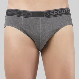 Sporto by Macho Men Pack Of 3 Cotton Basic Briefs Sporto_M1010-A(1)-Dnm(1)-Prt(1)-S image 3