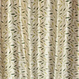 GEET CREATIONS Softy-Mirchi Green & Cream 2 Pieces Printed Room Darkening Window Curtains image 2