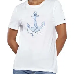TOMMY HILFIGER White Cotton T-Shirt-image-6