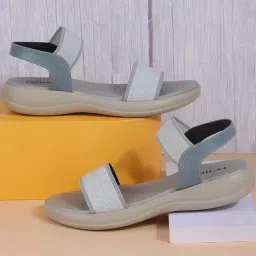 Metro Women's Grey Ankle Strap Sandals-image-85