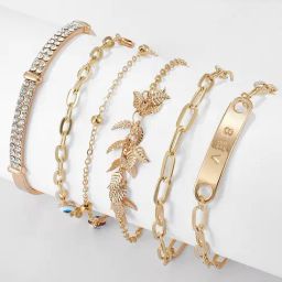 YouBella Gold Plated Celebrity Inspired Stylish Multilayer Bracelet-picture-11