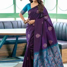 Sanwariya Silk Woven Design Zari Silk Blend Kanjeevaram Saree-picture-42
