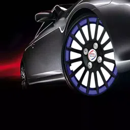 Auto Pearl CBB52 R14 35.56 cm (14 Inch) Press Type Wheel Hubcap with Retention Ring Glossy Black Blue Wheel Cover for MAHINDRA Verito (Set of 4) image 4