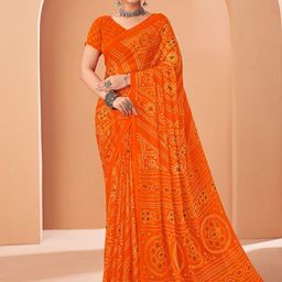 Saree mall Bandhani Printed Pure Chiffon Sarees-picture-36