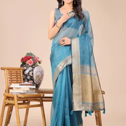 LeeliPeeri Designer Striped Zari Organza Designer Saree-picture-27