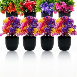 Dekorly Unisex Set of 8 Non-Hanging Artificial plants With Pot-image-81