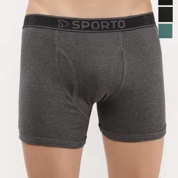 Sporto by Macho Men Pack Of 4 Combed Cotton Short Trunks-picture-21