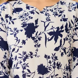 KALINI Women Floral Printed Regular Kurta with Trousers & Dupatta image 2