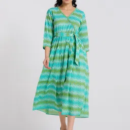 Rustorange Print Fit & Flare Midi Dress-picture-40