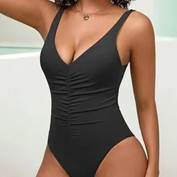 BEACH RIOT V-Neck Front Ruched Detailing Bodysuit-picture-38