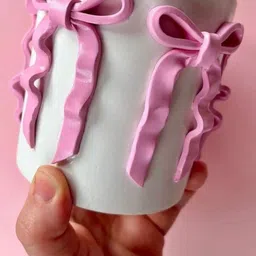 Dainty Little Shop Pink & White Bows Ceramic Matte Mugs-picture-37