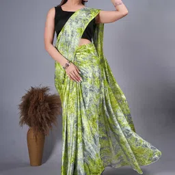 HERE&NOW Floral Pure Chiffon Ready to Wear Saree image 4
