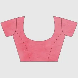 Geroo Jaipur Pink Hand Painted Floral Chiffon Saree image 3