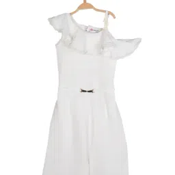 Peppermint Kids White Solid Jumpsuit-image-47