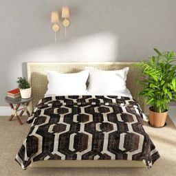 Bianca Nautical Navy Microfibre 250 GSM Double Bed Blanket-picture-1