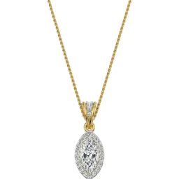 EMORI 14k (585) Yellow Gold 0.5 CT Marquise Halo Diamond Pendant-image-16