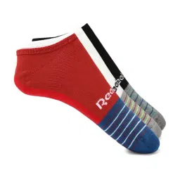 Reebok Multicolor Striped Large Cotton Low Cut Socks - Pack of 3-image-66