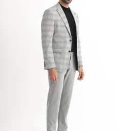 Rare Rabbit Grey Tailored Fit Checks Blazer image 5