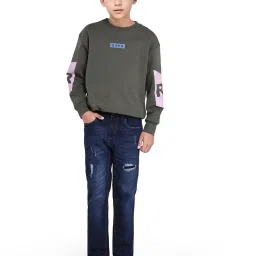 Rare Ones Boys Blue Cotton Solid Jeans image 5