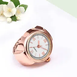 Peora Rose Gold-Plated Analog Watch Stretchable Finger Ring-picture-23