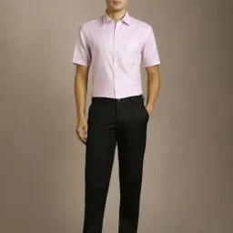 Louis Philippe Pink Cotton Regular Fit Texture Shirt image 4