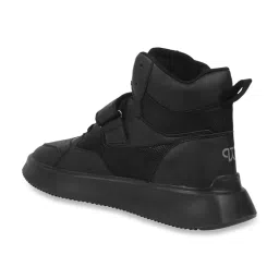 The White Pole Men's Black Ankle High Sneakers image 5