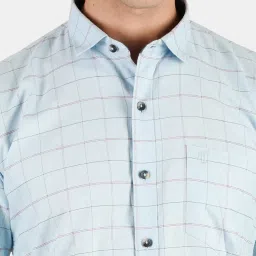 Duke Sky Cotton Slim Fit Checks Shirt image 5