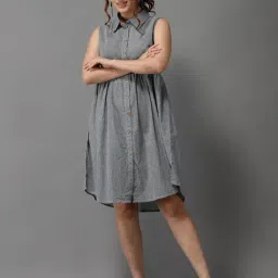 showoffff SHOWOFF Black & White Cotton Print Shirt Dress-picture-16