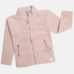 ZIAMA Kids Fawn Beige Regular Fit Full Sleeves Sweatshirt-image-3