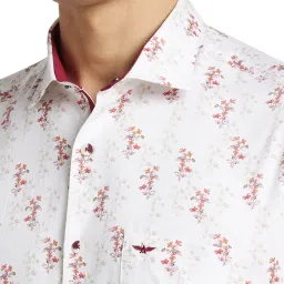 Park Avenue Red Cotton Slim Fit Printed Shirt image 5