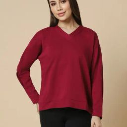 Allen Solly Maroon Regular Fit Sweatshirt-picture-46