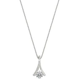 EMORI 14k (585) White Gold Inverted V Diamond Pendant-picture-35