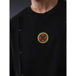 The Souled Store Black Cotton Embellished Relaxed Fit T-Shirt image 4