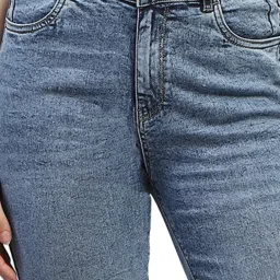 Monte Carlo Light Blue Cotton Straight Fit Low Rise Jeans image 5