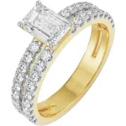 Emori 18k Yellow Gold & Diamond Shimme Emerald Engagemnt Ring-picture-23