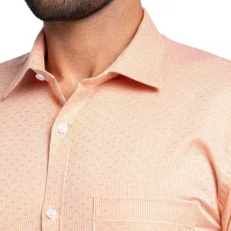 Park Avenue Orange Slim Fit Texture Shirt image 5