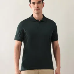 Arrow Green Cotton Regular Fit Polo T-Shirt-image-5