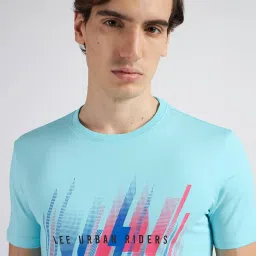 Lee Light Blue Slim Fit Printed T-Shirt image 5