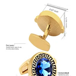 Curren Round Embellished Gold-Plated Cufflink image 4