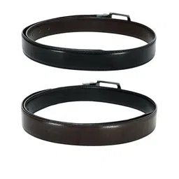 Kastner Men Pack Of 2 Black & Brown Textured Reversible Formal Belt image 4