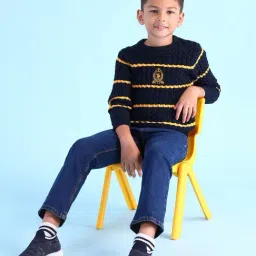 U.S. Polo Assn. Boys Navy Full Sleeves Crew Neck Sweater image 3