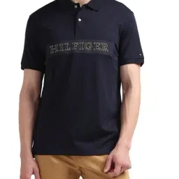 Tommy Hilfiger Blue Cotton Regular Fit Printed Polo T-Shirt-picture-39
