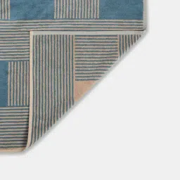 Fabindia Teal Ladder Stripe Pile Cotton Towel image 4