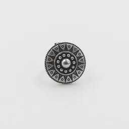 NAMAN ARTS Silver-Plated Oxidised Finger Ring-image-63
