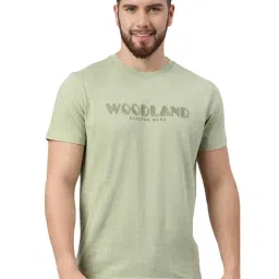 Woodland Light Olive Cotton Regular Fit Logo Printed T-Shirt-picture-33