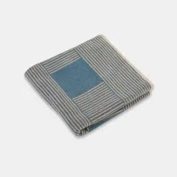 Fabindia Teal Ladder Stripe Pile Cotton Towel image 3